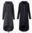 VenusFox Plus Size Long Sleeve Black Zipper Hooded Trench Coat