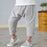 Solid Color Linen Pleated Ankle-length Pants