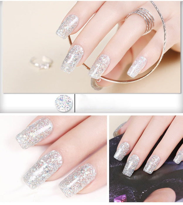 8ML Diamond UV LED Lamp Nail Gel Bling Glitter Soak Off Semi Permanent Gel Nail Polish