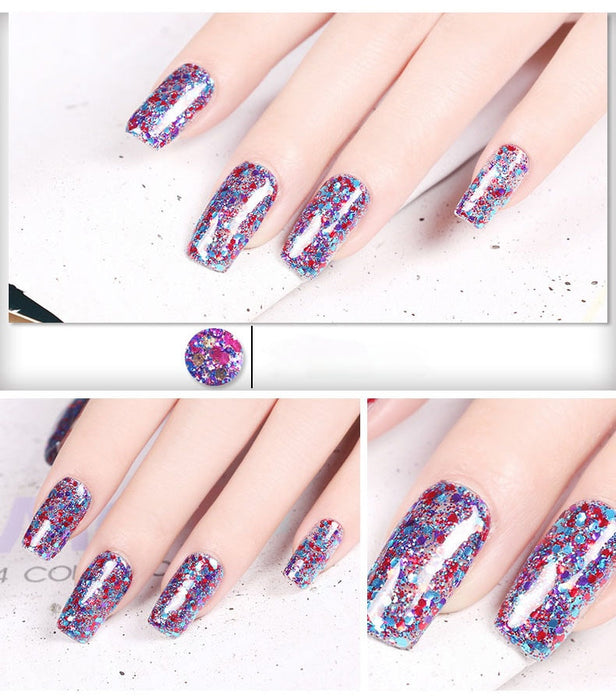 8ML Diamond UV LED Lamp Nail Gel Bling Glitter Soak Off Semi Permanent Gel Nail Polish