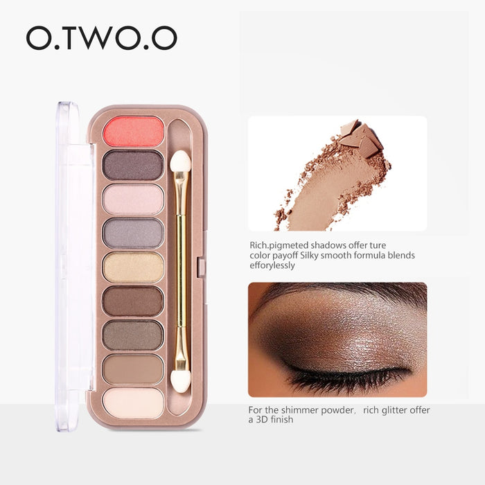 9 Colors Palette Eyeshadow With Brush Matte Makeup Long Lasting Shimmer
