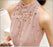 VenusFox Womens Beading Chiffon Sleeveless Turtleneck Blouse