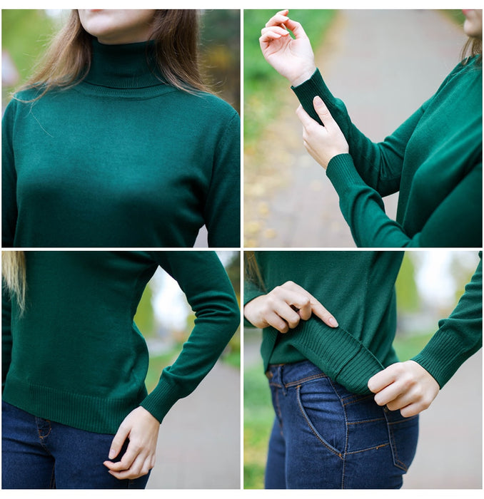 VenusFox Cashmere Turtleneck Knitted Sweater