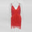 VenusFox Bodycon Tassel Spaghetti Strap Fringe Mini Dresses