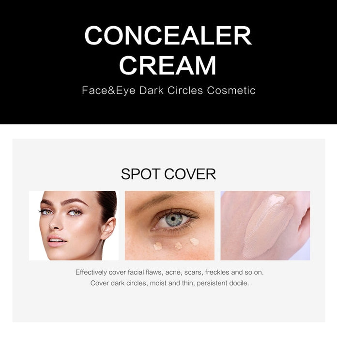 Full Cover 8 Colors Liquid Concealer Makeup 6ml Eye Dark Circles Cream Face Corrector Waterproof