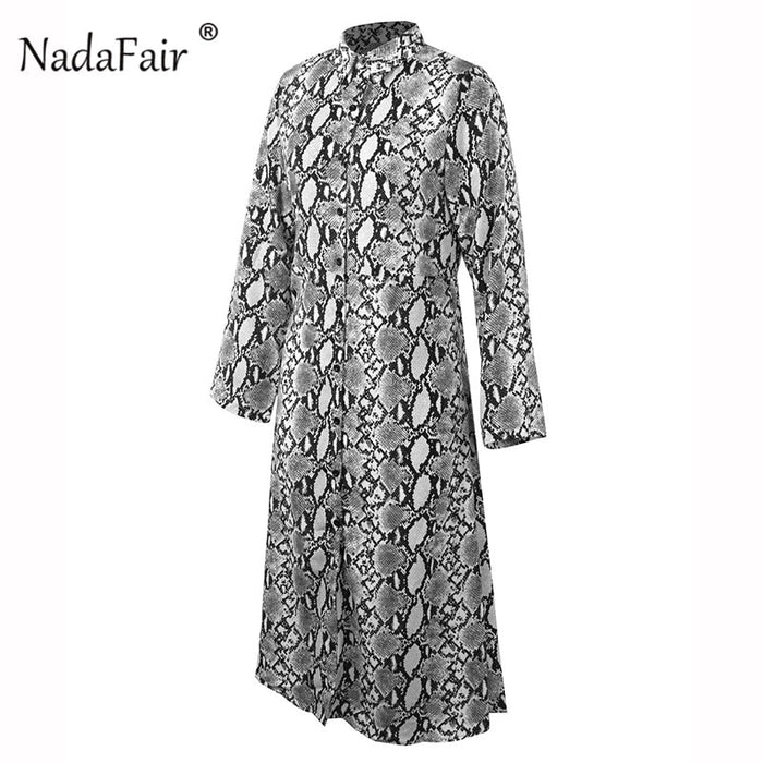 VenusFox Vintage snake print long dress