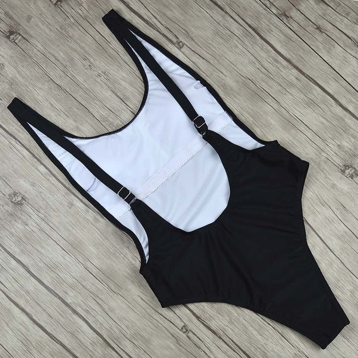 Sexy One Piece Solid  Backless Bathing Suit