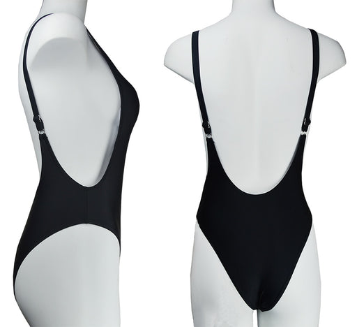 Sexy One Piece Solid  Backless Bathing Suit