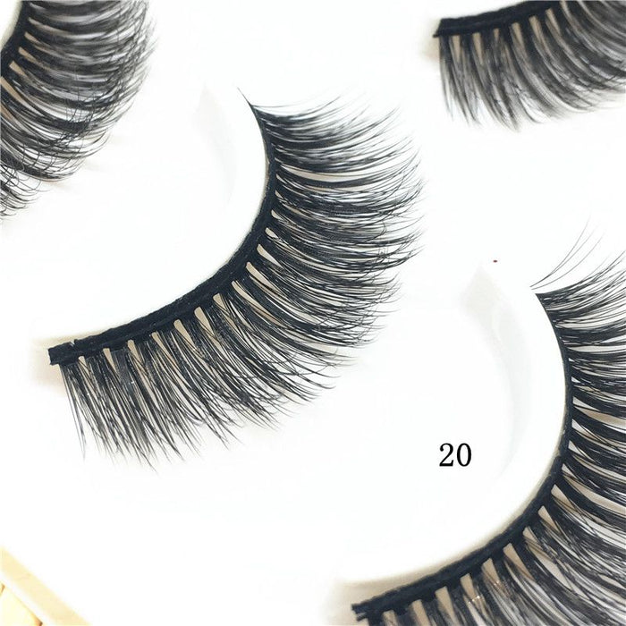 3 pairs natural false eyelashes fake lashes long makeup 3d mink eyelashes