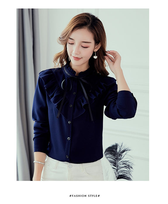 VenusFox Korean Ruffles Elegant Shirt