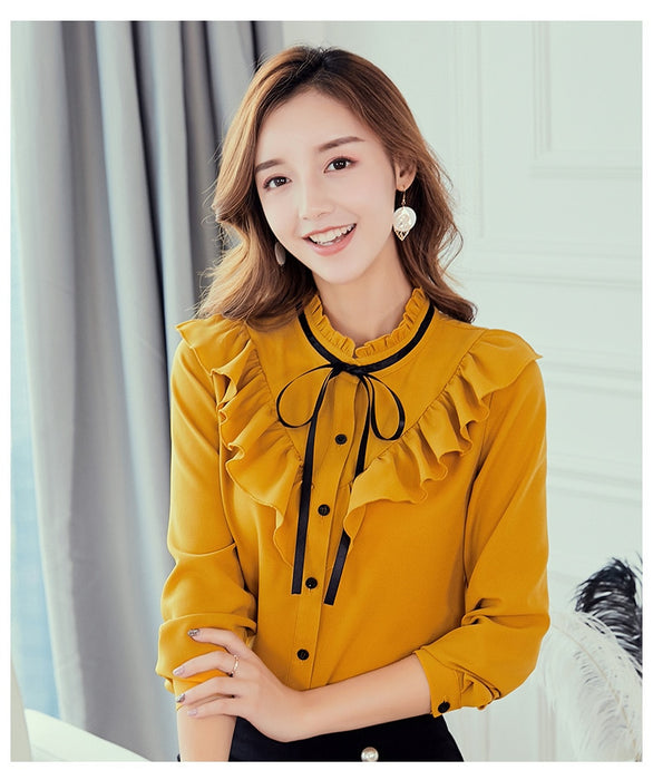 VenusFox Korean Ruffles Elegant Shirt