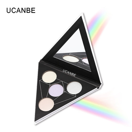 Triangle Glitter Eyeshadow Palette  Face Highlighter Makeup Shimmer Shine Powder