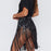 VenusFox Short Fringe Tassel Boho Faux Leather Skirts