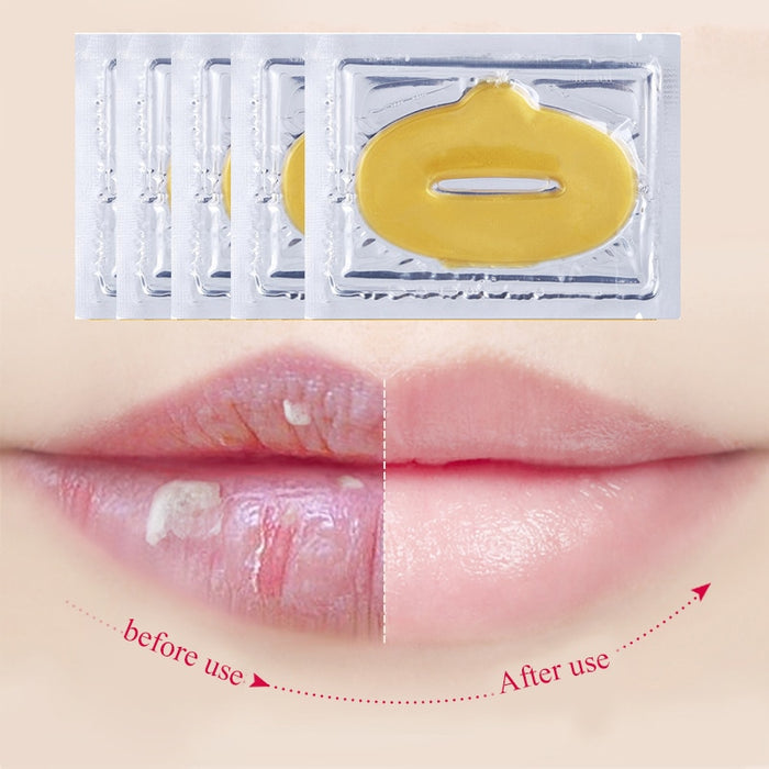 5pcs Collagen Crystal Gold Gel Lip Mask Anti-Aging Anti-wrinkle Moisturizer Lip Plumper