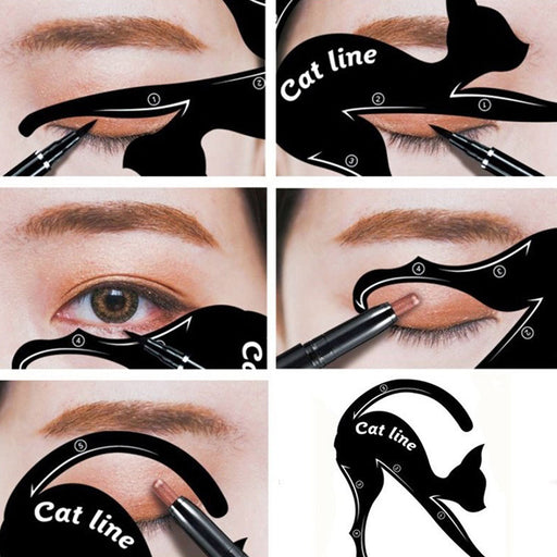 2 Pairs Eyeliner Stencil Models Cat Eye Line Template Shaper Makeup  Tools