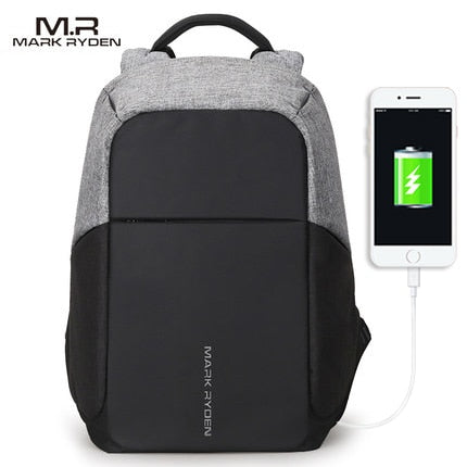 USB Charger Laptop Multi-Function Travel Gray and Black Smart Backpack