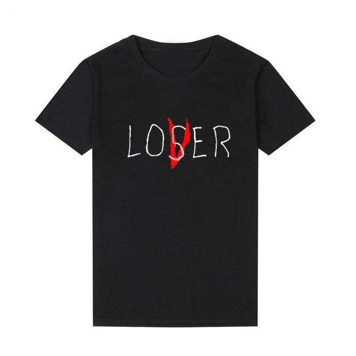 VenusFox Casual  Short Sleeve Loser Lover T-Shirt