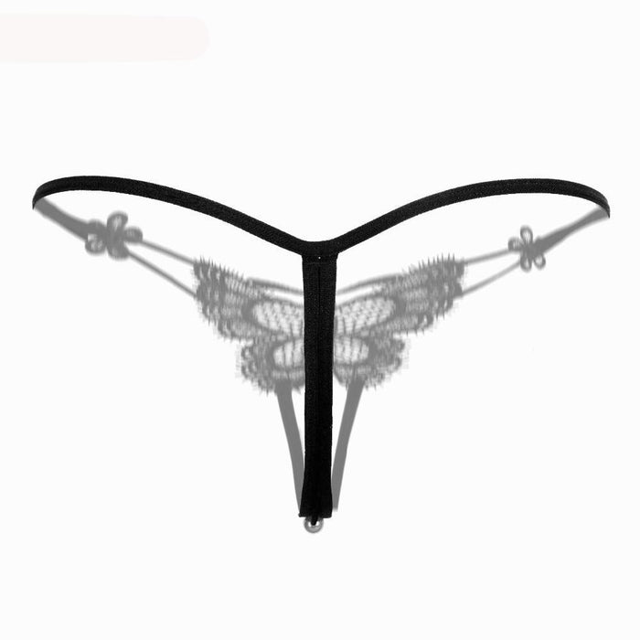 VenusFox Alluring Sexy Lingerie Crotchless G-string Thong With Pearl Tanga