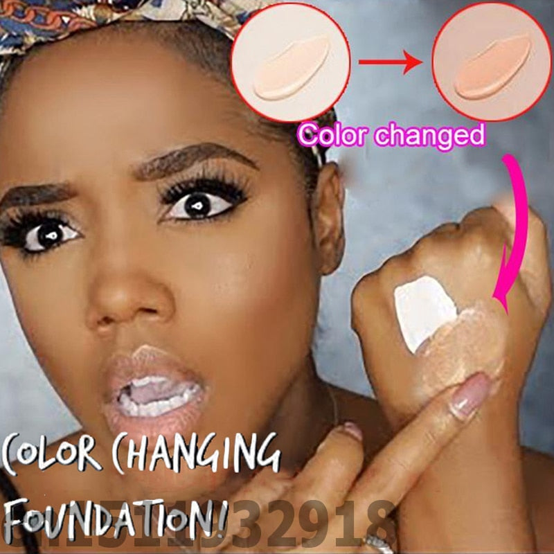 Pro Color Changing Foundation Makeup Base Nude Face Liquid Cover Concealer Longlasting Makeup