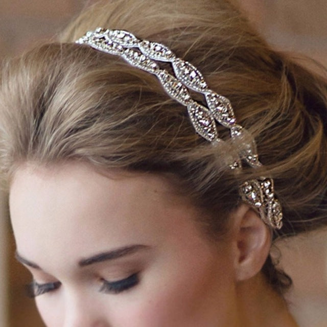 Wedding Headdress Floral Elegant Hair Pearl Hairpin Hair Accessories for Bride Crystal Crown