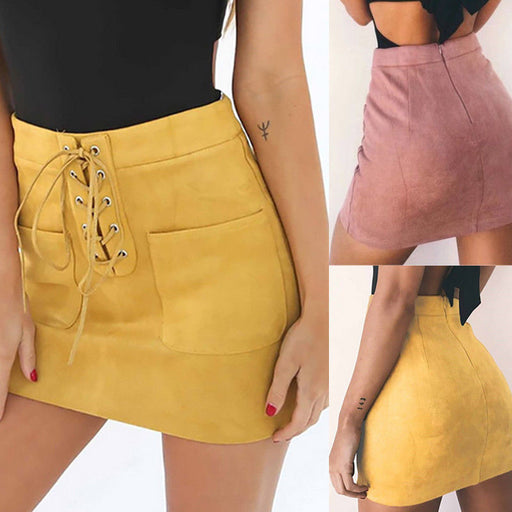 VenusFox fashion Casual Pleated Bodycon Mini Skirt