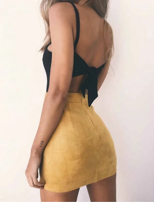 VenusFox fashion Casual Pleated Bodycon Mini Skirt