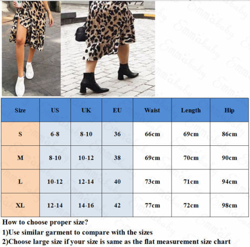 VenusFox High Waisted Asymmetric Stretch Leopard Skirt