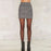 VenusFox Sexy Casual Zipper High Waist Plaid Mini Skirt