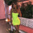 VenusFox Neon Pleated Bandage Sexy Club Dress