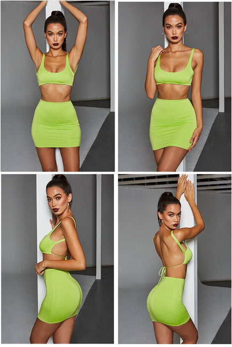 VenusFox Two Piece Set Crop Top And Skirt