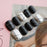 24pcs/Set False Nails Pink Grey Pre-Design Full Cover Nail Tips Manicure Tool with GLue