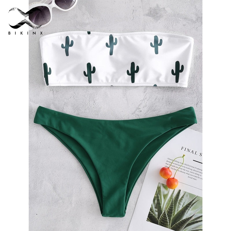 push up Cactus Print sexy bikini