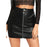 VenusFox Sexy Elegant Black Leather Above Knee Mini Skirt