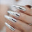 Extra long Grey Marble Fake Nails Stone Pattern 24 Count