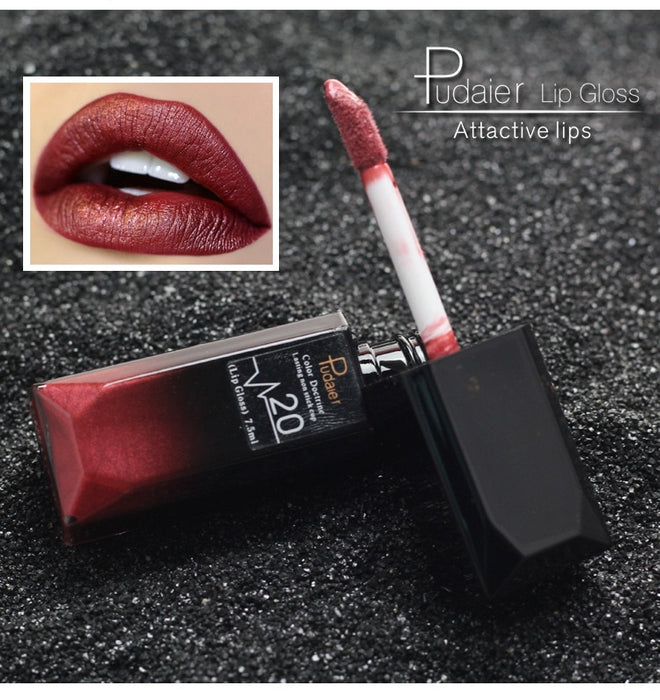 Long Lasting Metallic Sexy Red Velvet Matte Liquid Lipstick