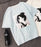 VenusFox Print O Neck Cotton T shirt