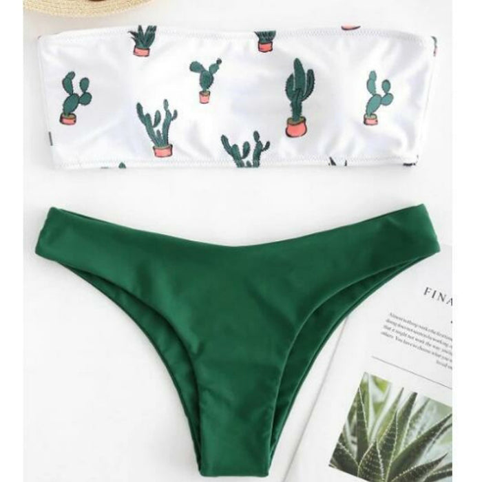 push up Cactus Print sexy bikini