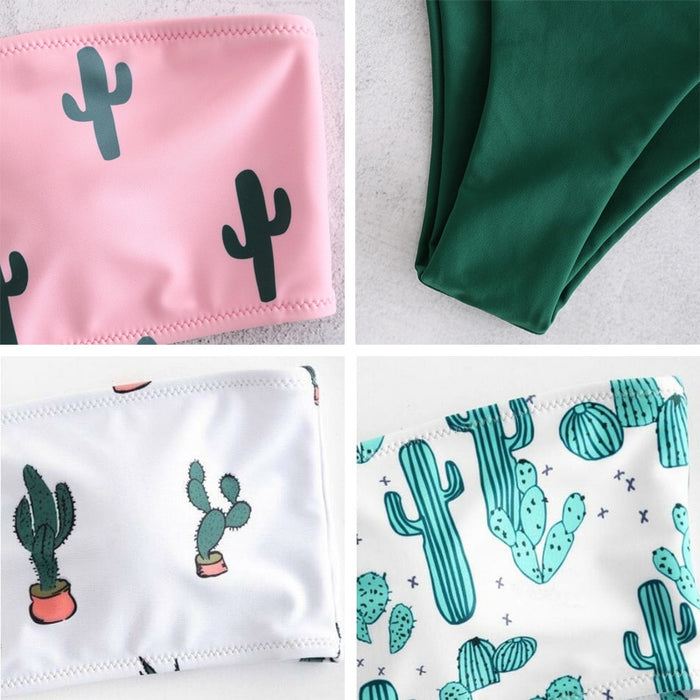 push up Cactus Print sexy bikini