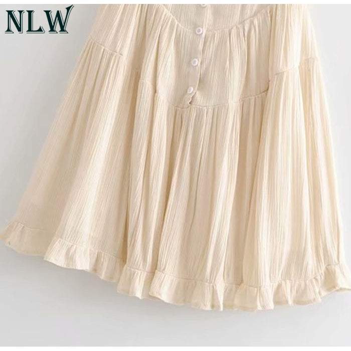 VenusFox Vintage Pleated A-Line Short Dress