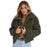 VenusFox Long Sleeve Zipper Faux Fur Coat