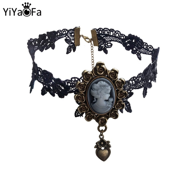 VenusFox YiYaoFa Gothic Jewelry Vintage Lace Necklace & Pendant Women Accessories Choker Necklace False Collar Statement Necklace GN-134