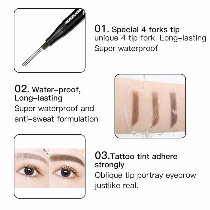 3 colors microblading eyebrow tattoo pen  Natural Long Lasting  Waterproof  Eye brow Pencil