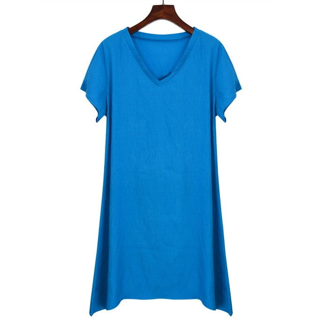 VenusFox Short Sleeve Loose Causal Dress