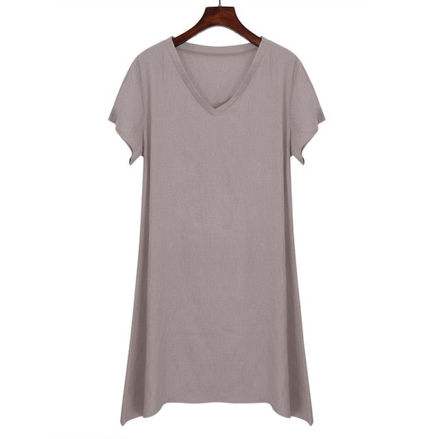 VenusFox Short Sleeve Loose Causal Dress