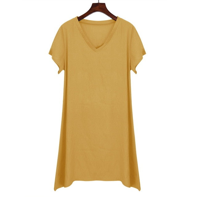 VenusFox Short Sleeve Loose Causal Dress