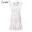VenusFox Elegant cotton embroidery Ruffled high waist  dress