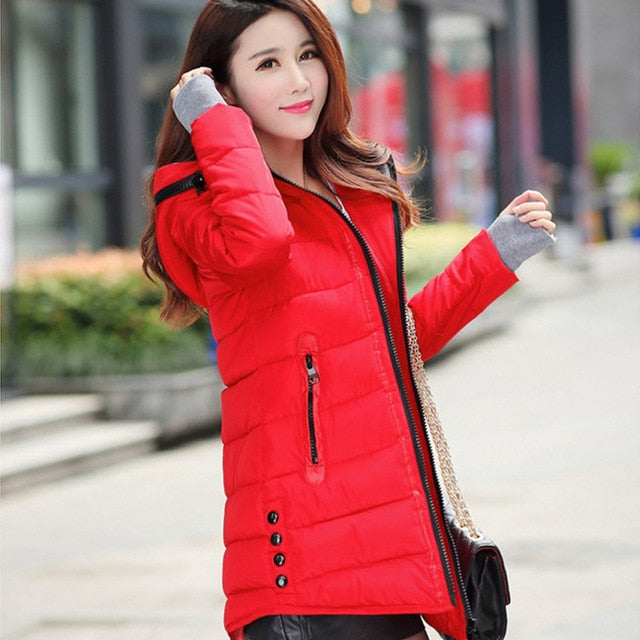 VenusFox long hooded Jacket coat plus size