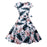 VenusFox Floral Dress 50s Vintage Casual Elegant Print O-Neck Party Work Office Dress