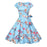 VenusFox Floral Dress 50s Vintage Casual Elegant Print O-Neck Party Work Office Dress