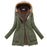 VenusFox long warm hooded cotton fur basic jacket plus size